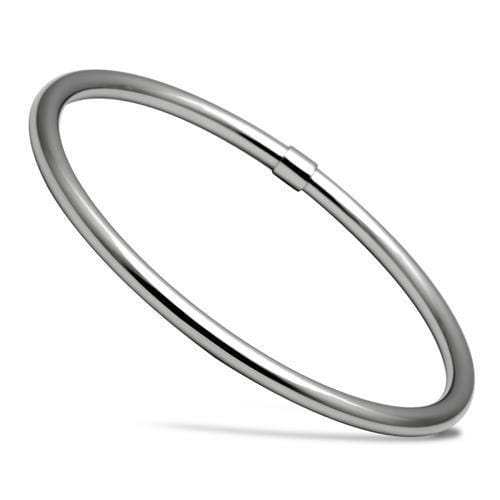 TK409 - High polished (no plating) Stainless Steel Bangle with No Stone - Alamode - Flyclothing LLC