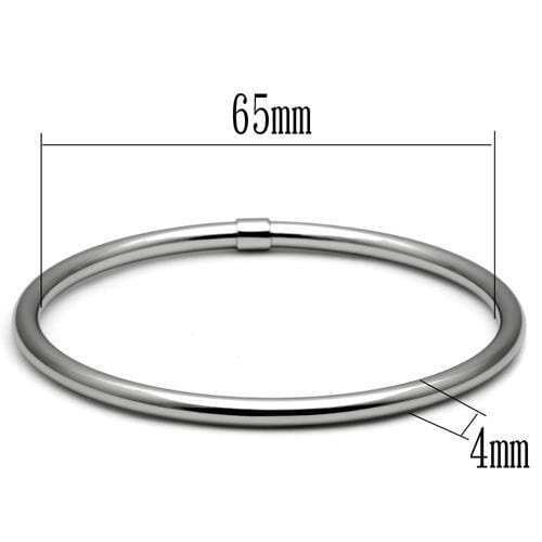 TK409 - High polished (no plating) Stainless Steel Bangle with No Stone - Alamode - Flyclothing LLC