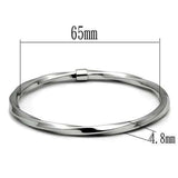 TK410 - High polished (no plating) Stainless Steel Bangle with No Stone - Alamode - Flyclothing LLC