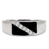 TK414701 - High polished (no plating) Stainless Steel Ring with Top Grade Crystal in Clear - Alamode - Flyclothing LLC