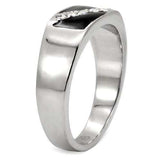 TK414701 - High polished (no plating) Stainless Steel Ring with Top Grade Crystal in Clear - Alamode - Flyclothing LLC