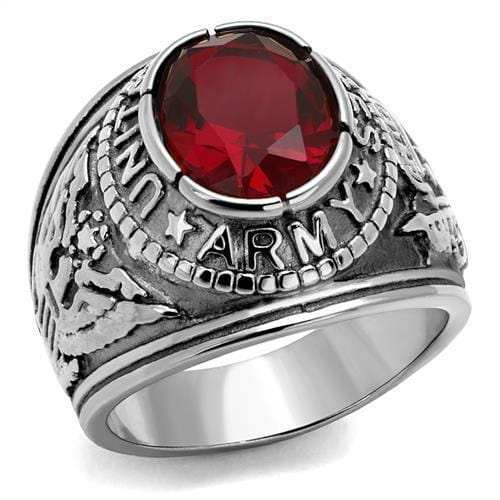 TK414706 - High-Polished Stainless Steel Ring with Synthetic Synthetic Glass in Siam - Alamode - Flyclothing LLC