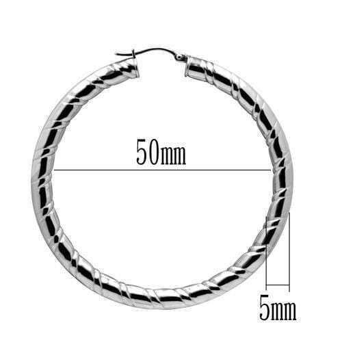 TK419 - High polished (no plating) Stainless Steel Earrings with No Stone - Alamode - Flyclothing LLC