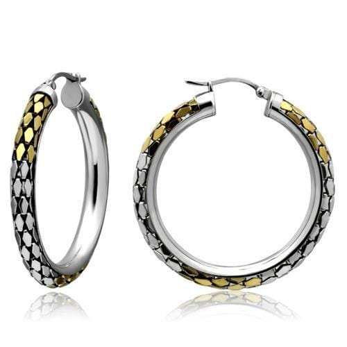 TK430 - Gold+Rhodium Stainless Steel Earrings with No Stone - Alamode - Flyclothing LLC