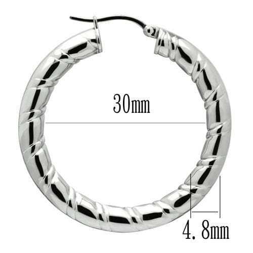 TK431 - High polished (no plating) Stainless Steel Earrings with No Stone - Alamode - Flyclothing LLC