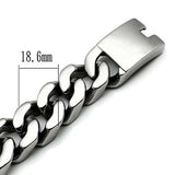 TK442 - High polished (no plating) Stainless Steel Bracelet with No Stone - Alamode - Flyclothing LLC