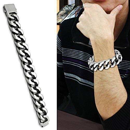 TK445 - High polished (no plating) Stainless Steel Bracelet with No Stone - Alamode - Flyclothing LLC