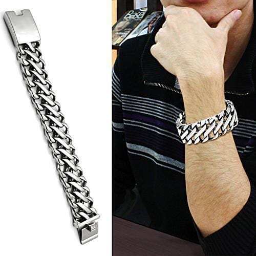 TK447 - High polished (no plating) Stainless Steel Bracelet with No Stone - Alamode - Flyclothing LLC