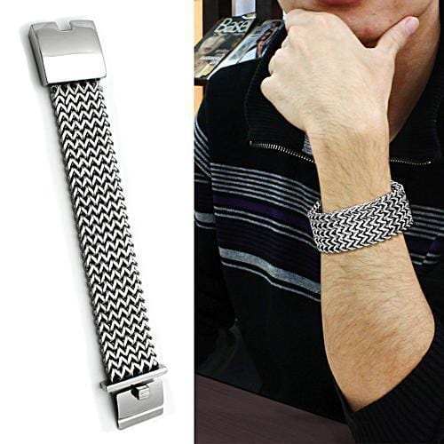 TK451 - High polished (no plating) Stainless Steel Bracelet with No Stone - Alamode - Flyclothing LLC