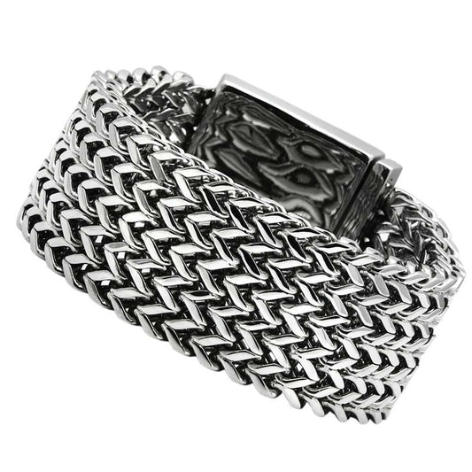 TK451 - High polished (no plating) Stainless Steel Bracelet with No Stone - Alamode - Flyclothing LLC