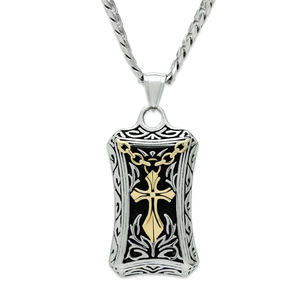 TK455 - Gold+Rhodium Stainless Steel Chain Pendant with No Stone - Alamode - Flyclothing LLC
