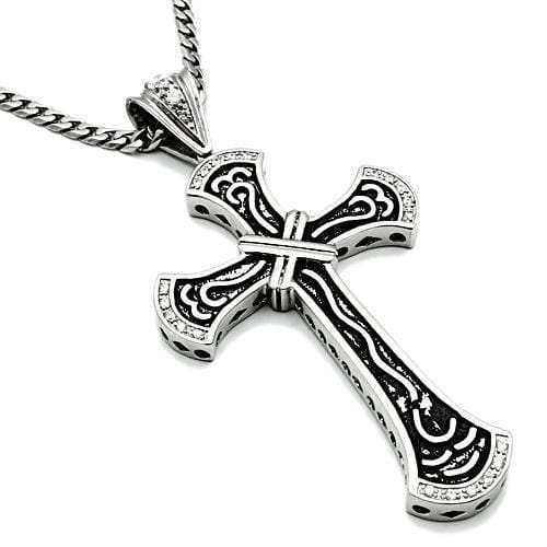 TK456 - High polished (no plating) Stainless Steel Chain Pendant with No Stone - Alamode - Flyclothing LLC