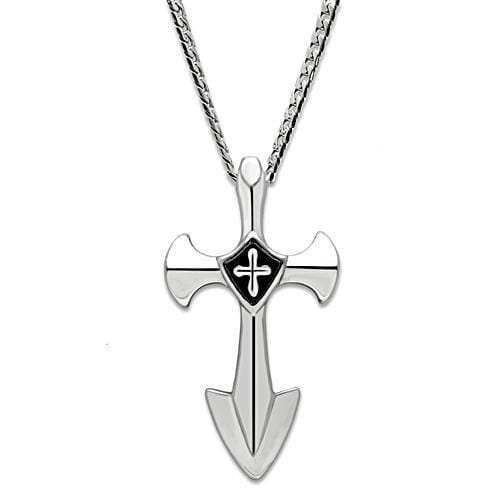 TK462 - High polished (no plating) Stainless Steel Chain Pendant with No Stone - Alamode - Flyclothing LLC