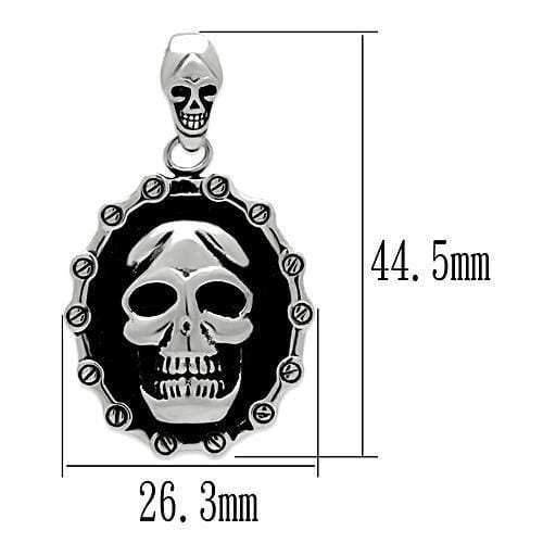 TK463 - High polished (no plating) Stainless Steel Chain Pendant with No Stone - Alamode - Flyclothing LLC