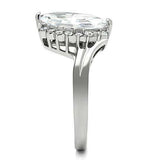 TK475 - High polished (no plating) Stainless Steel Ring with AAA Grade CZ in Clear - Alamode - Flyclothing LLC