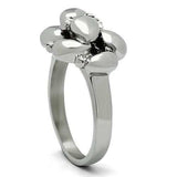 TK476 - High polished (no plating) Stainless Steel Ring with Top Grade Crystal in Clear - Alamode - Flyclothing LLC