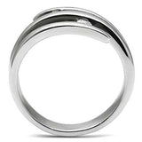 TK478 - High polished (no plating) Stainless Steel Ring with AAA Grade CZ in Clear - Alamode - Flyclothing LLC