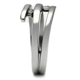TK478 - High polished (no plating) Stainless Steel Ring with AAA Grade CZ in Clear - Alamode - Flyclothing LLC