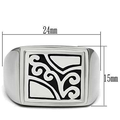TK482 - High polished (no plating) Stainless Steel Ring with No Stone - Alamode - Flyclothing LLC