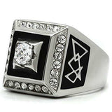 TK493 - High polished (no plating) Stainless Steel Ring with AAA Grade CZ in Clear - Alamode - Flyclothing LLC