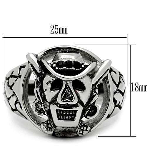 TK502 - High polished (no plating) Stainless Steel Ring with Top Grade Crystal in Jet - Alamode - Flyclothing LLC