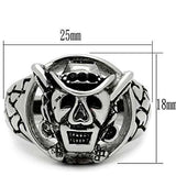 TK502 - High polished (no plating) Stainless Steel Ring with Top Grade Crystal in Jet - Alamode - Flyclothing LLC