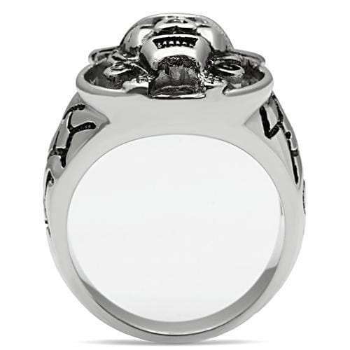 TK502 - High polished (no plating) Stainless Steel Ring with Top Grade Crystal in Jet - Alamode - Flyclothing LLC