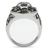 TK502 - High polished (no plating) Stainless Steel Ring with Top Grade Crystal in Jet - Alamode - Flyclothing LLC