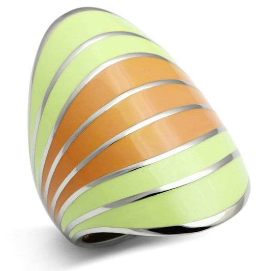 TK504 - High polished (no plating) Stainless Steel Ring with Epoxy in Multi Color - Alamode - Flyclothing LLC