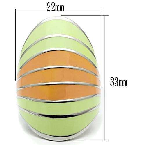 TK504 - High polished (no plating) Stainless Steel Ring with Epoxy in Multi Color - Alamode - Flyclothing LLC