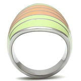 TK504 - High polished (no plating) Stainless Steel Ring with Epoxy in Multi Color - Alamode - Flyclothing LLC