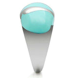 TK509 - High polished (no plating) Stainless Steel Ring with Epoxy in Turquoise - Alamode - Flyclothing LLC