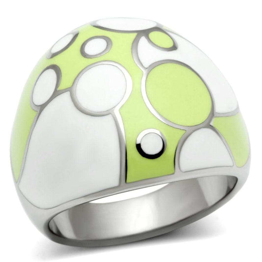 TK511 - High polished (no plating) Stainless Steel Ring with Epoxy in Multi Color - Alamode - Flyclothing LLC