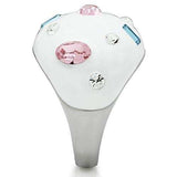 TK512 - High polished (no plating) Stainless Steel Ring with Top Grade Crystal in Multi Color - Alamode - Flyclothing LLC