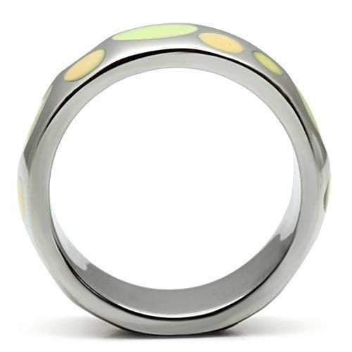TK513 - High polished (no plating) Stainless Steel Ring with Epoxy in Multi Color - Alamode - Flyclothing LLC