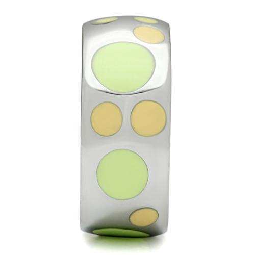 TK513 - High polished (no plating) Stainless Steel Ring with Epoxy in Multi Color - Alamode - Flyclothing LLC