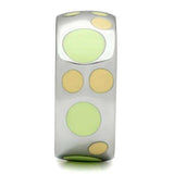 TK513 - High polished (no plating) Stainless Steel Ring with Epoxy in Multi Color - Alamode - Flyclothing LLC