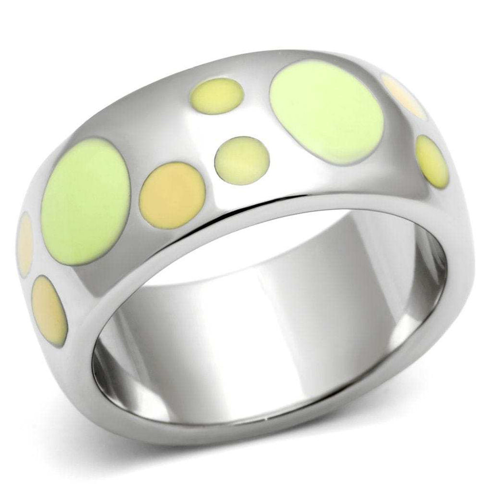 TK513 - High polished (no plating) Stainless Steel Ring with Epoxy in Multi Color - Alamode - Flyclothing LLC