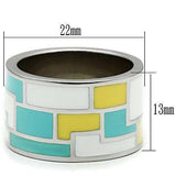 TK514 - High polished (no plating) Stainless Steel Ring with Epoxy in Multi Color - Alamode - Flyclothing LLC