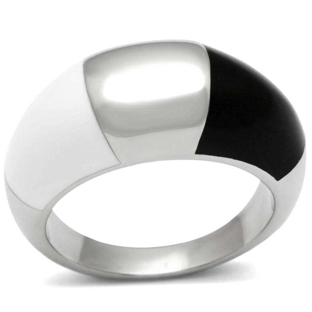TK515 - High polished (no plating) Stainless Steel Ring with Epoxy in Multi Color - Alamode - Flyclothing LLC