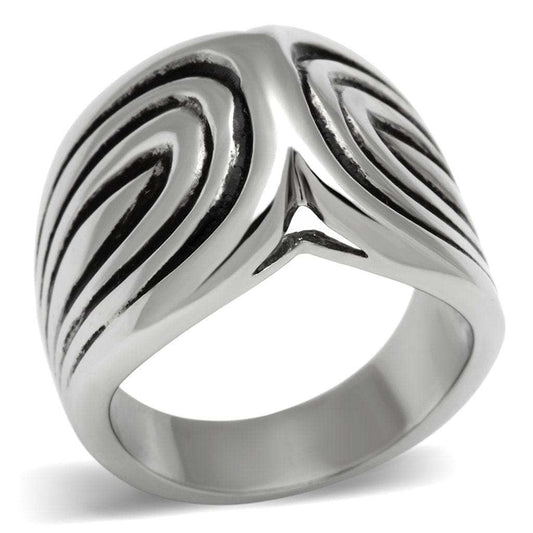 TK521 - High polished (no plating) Stainless Steel Ring with No Stone - Alamode - Flyclothing LLC