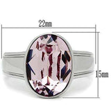 TK522 - High polished (no plating) Stainless Steel Ring with Top Grade Crystal in Light Amethyst - Alamode - Flyclothing LLC