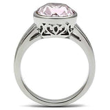 TK522 - High polished (no plating) Stainless Steel Ring with Top Grade Crystal in Light Amethyst - Alamode - Flyclothing LLC