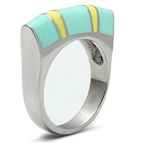 TK528 - High polished (no plating) Stainless Steel Ring with No Stone - Alamode - Flyclothing LLC