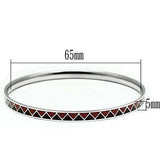 TK529 - High polished (no plating) Stainless Steel Bangle with Epoxy in Siam - Alamode - Flyclothing LLC