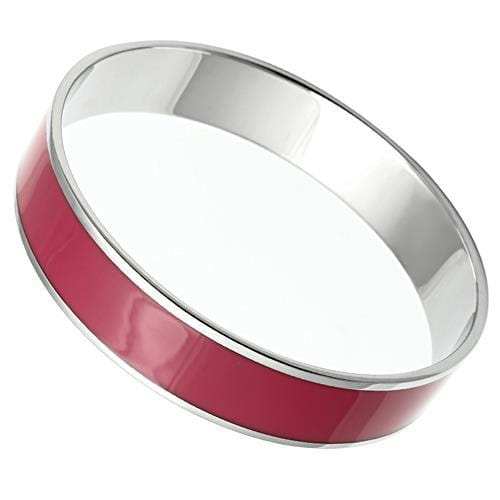 TK530 - High polished (no plating) Stainless Steel Bangle with Epoxy in Siam - Alamode - Flyclothing LLC