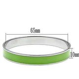 TK535 - High polished (no plating) Stainless Steel Bangle with Epoxy in Emerald - Alamode - Flyclothing LLC
