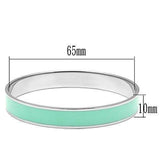 TK537 - High polished (no plating) Stainless Steel Bangle with Epoxy in Aquamarine - Alamode - Flyclothing LLC