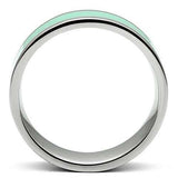 TK542 - High polished (no plating) Stainless Steel Ring with Epoxy in Aquamarine - Alamode - Flyclothing LLC