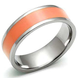 TK544 - High polished (no plating) Stainless Steel Ring with Epoxy in Orange - Alamode - Flyclothing LLC
